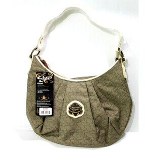 Ogio Mildred Earth Cursive Brown Tan Hobo Shoulder Tote Purse Handbag Vintage